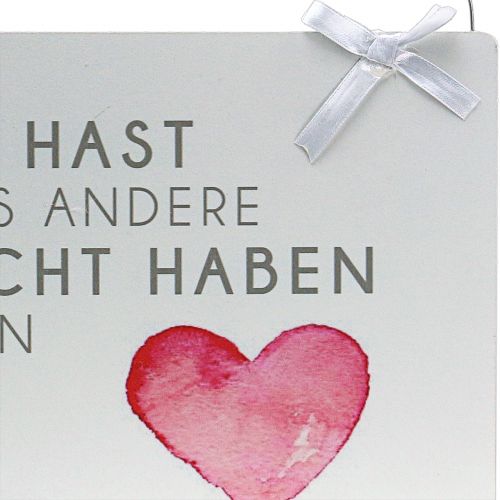 Holzschild zum Aufhängen mit Liebesbotschaft 24cm x 20cm 3St