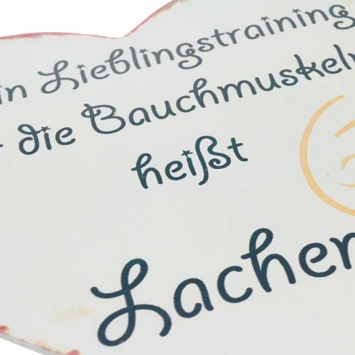 Floristik24 Deko-Schild Herz mit Spruch "Mein Lieblingstraining ..." 31x28cm