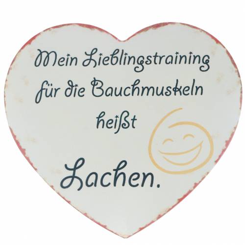 Floristik24 Deko-Schild Herz mit Spruch "Mein Lieblingstraining ..." 31x28cm