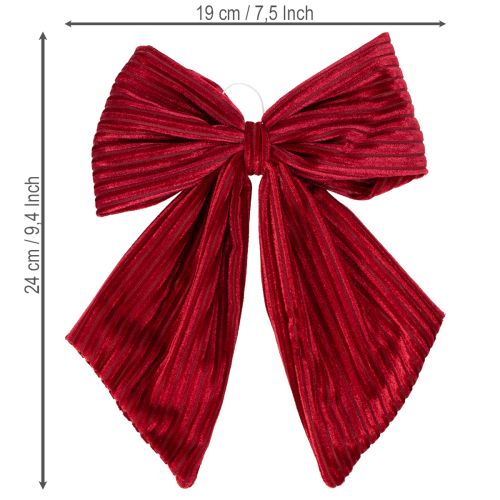 Rote und burgunderrote Samtschleifen 24 cm für Weihnachtsdekoration | Floristik24.at