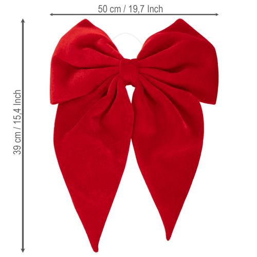 Dekoschleife Samt Rot 50cm für Fenster und Türen | Floristik24.at