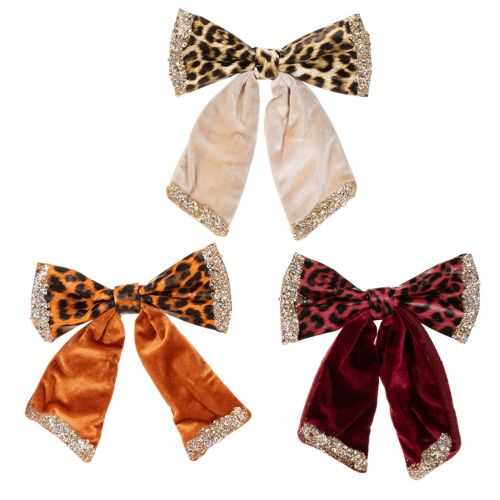 Schleifen-Set mit Leopardenmuster, 20 cm, 3 Stück | Floristik24.at