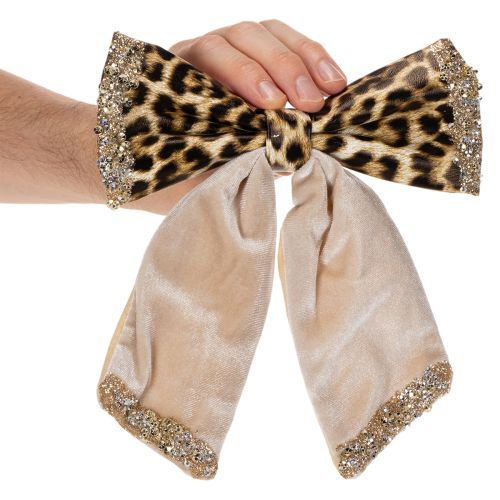 Schleifen-Set mit Leopardenmuster, 20 cm, 3 Stück | Floristik24.at