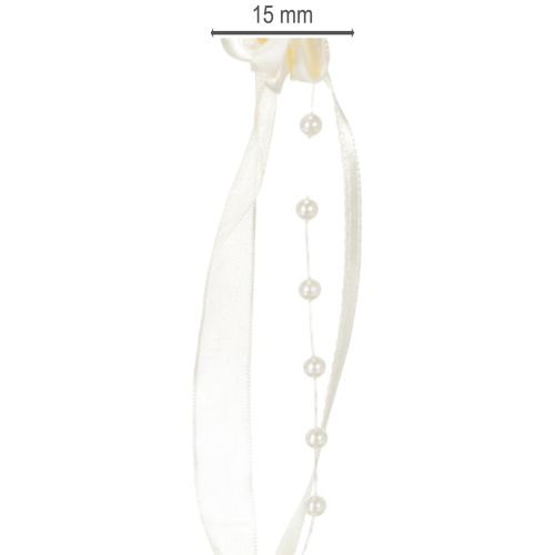 Artikel Schleifenband Valentino Creme 15mm 5m