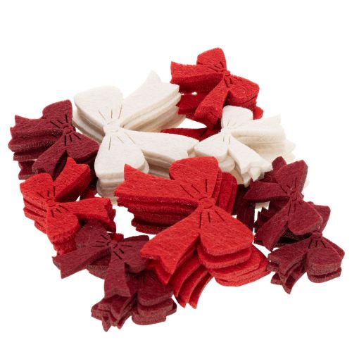 Dekoschleifen aus Holz Rot Weiß Bordeaux 5 cm 48 Stück | Floristik24.at