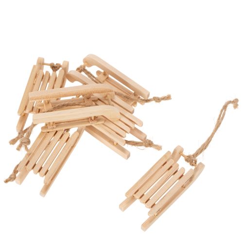 Deko-Schlitten aus Holz zum Aufhängen 6 cm 6er Set | Floristik24.at