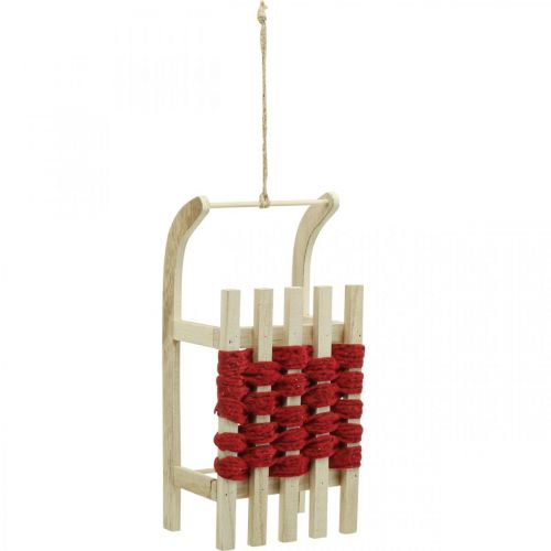 Deko Schlitten Holz Weihnachtsschlitten L30×B14,5×H9,5cm