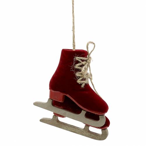 Christbaumschmuck Schlittschuhpaar Rot 10cm x 9cm