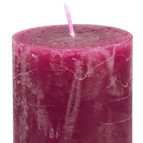 Artikel Schmale Stumpenkerzen Rosa Berry 3 Farben 50x100mm 12 St
