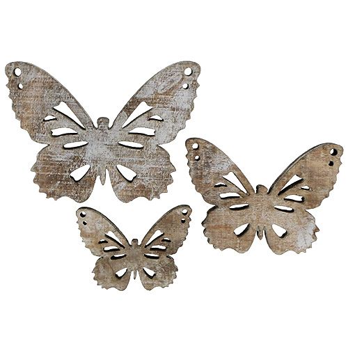 Floristik24 Schmetterling 3-5cm Natur-Weiß 22St