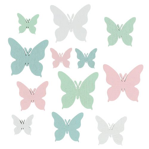 Floristik24 Schmetterling 3cm - 5,5cm Pastell Mix 36St