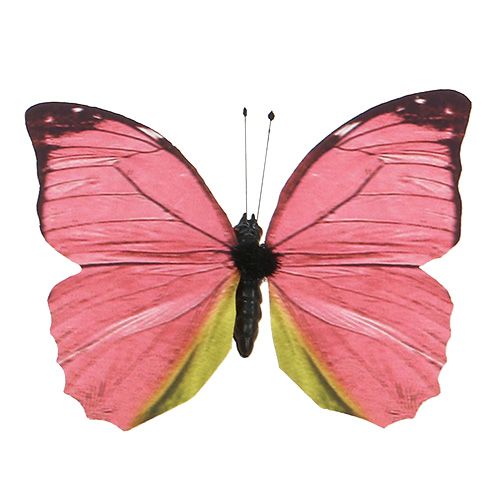 Floristik24 Schmetterling Pink am Clip 11cm 6St