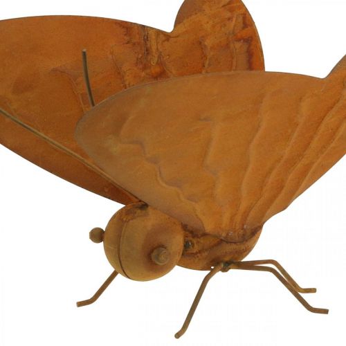 Floristik24 Gartenfigur, Schmetterling zum Stellen, Metalldeko Edelrost L20cm B21cm