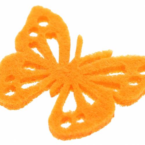 Floristik24 Filzschmetterling Tischdekoration Gelb Grün Orange Sortiert 3,5x4,5cm 54 Stück