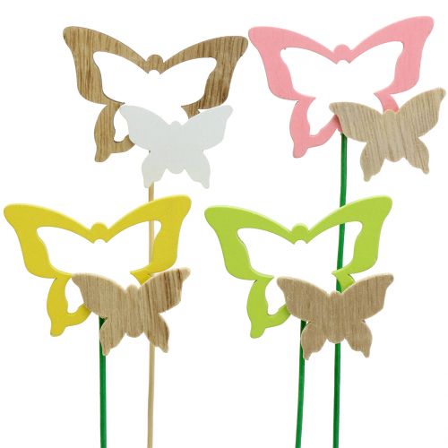 Floristik24 Dekostecker Schmetterling farblich sortiert H24cm 24 St