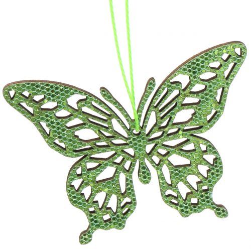 Artikel Dekohänger Schmetterling Grün Glitter8cm 12St