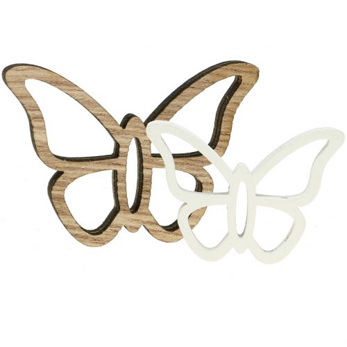 Artikel Holzschmetterling Weiß/Natur 3cm - 4,5cm 48 St