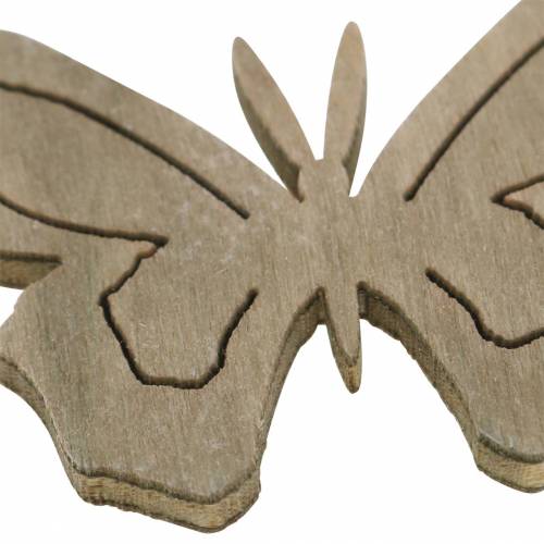 Floristik24 Schmetterling Holz Weiß, Creme, Braun Sortiert 4cm 72 St Tischdekoration Frühling