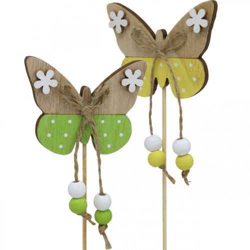 Floristik24 Blumenstecker Schmetterling Holz Deko zum Stecken 7×5cm 16St