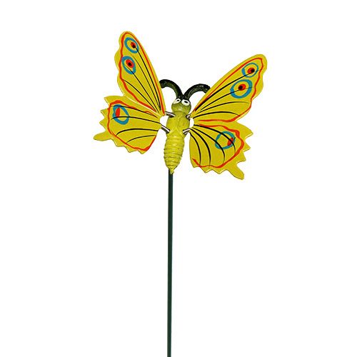 Schmetterling am Stab 8cm Gelb
