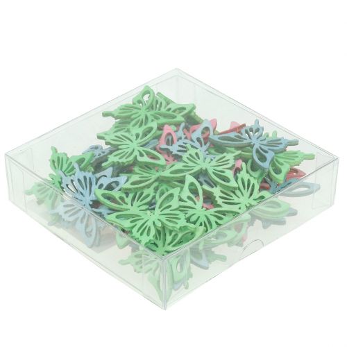 Floristik24 Schmetterlinge Mix Holz Rosa, Grün, Blau 4cm 72 St