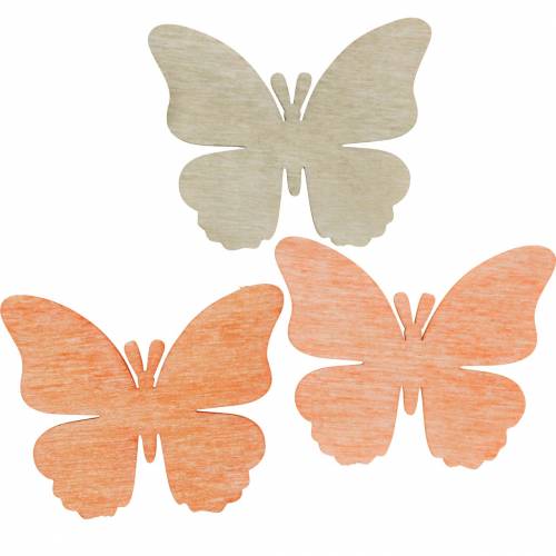 Schmetterlinge zum Streuen Deko-Schmetterling Holz Orange, Aprikose, Braun 72 St