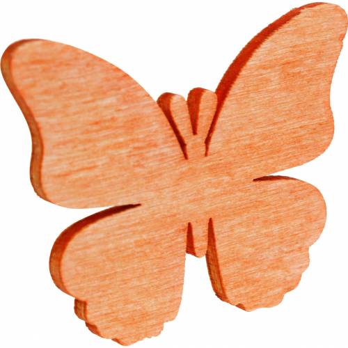 Floristik24 Schmetterlinge zum Streuen Deko-Schmetterling Holz Orange, Aprikose, Braun 72 St