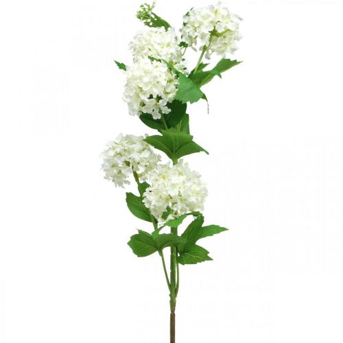 Floristik24 Schneeball-Zweig, künstlichen Pflanze, Seidenblume Weiß Ø6,5cm L78cm