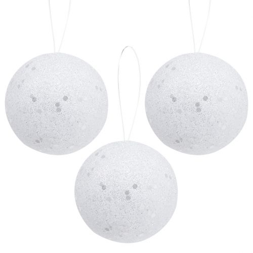 Floristik24 Deko Schneeball zum Hängen Ø6cm 12St