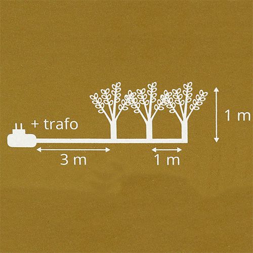 Floristik24 Schneeballzweige LED Warmweiß 72 Lichter H1m 3St