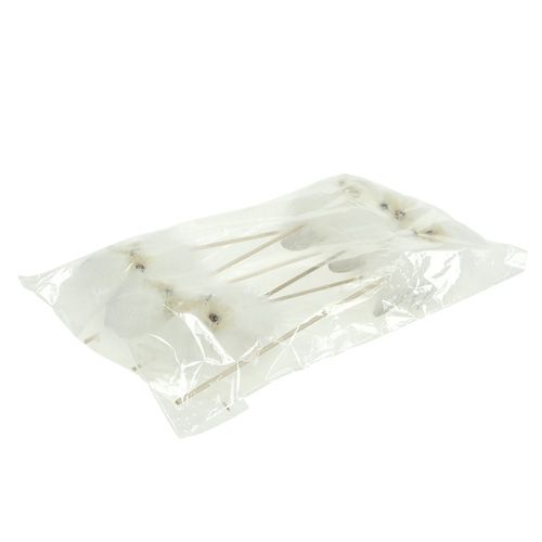 Artikel Schneeeule am Holzstab 7cm L28cm 6St