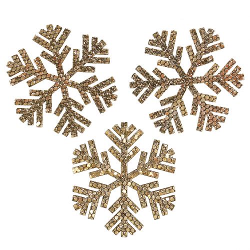 Floristik24 Schneeflocke Gold Weihnachtsdeko Ø4cm 48St