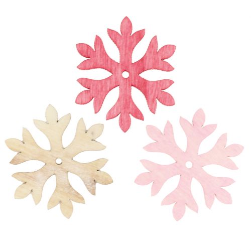 Floristik24 Schneeflocken zum Streuen Pink, Rosa, Natur Ø4cm 72 St