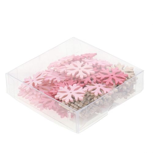 Artikel Schneeflocken zum Streuen Pink, Rosa, Natur Ø4cm 72 St