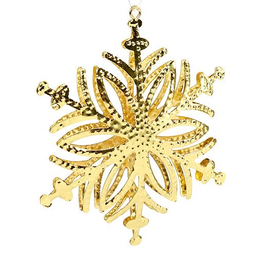 Floristik24 Schneeflocke aus Metall Gold 10cm 4St