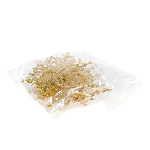 Floristik24 Schneeflocke aus Metall Gold 10cm 4St