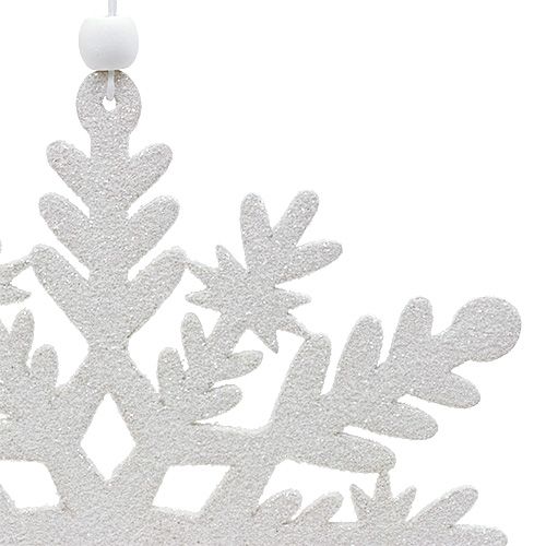 Floristik24 Schneeflocke Weiß mit Glimmer 20cm 4St