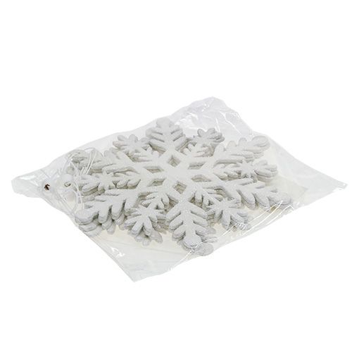 Floristik24 Schneeflocke Weiß mit Glimmer 20cm 4St