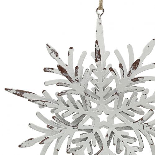 Floristik24 Schneeflocke 3D-Effekt Weiß 16cm x 15,5cm 2St