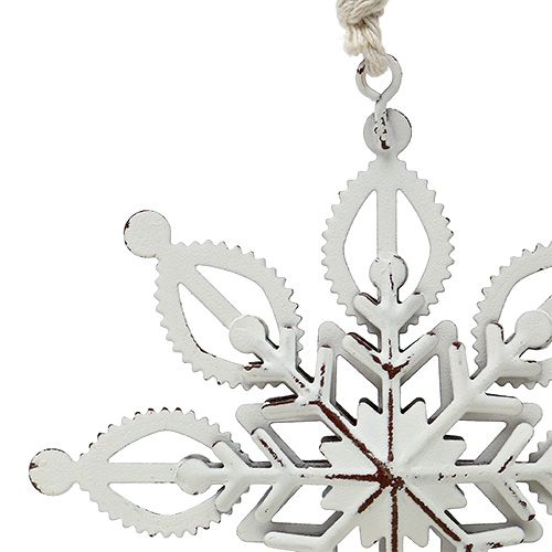 Floristik24 Schneeflocke aus Metall Weiß 10,5-11cm 4St