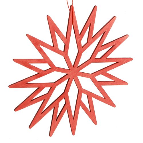Artikel Schneeflocken Deko Holz Baumschmuck Orange 15cm 8 St