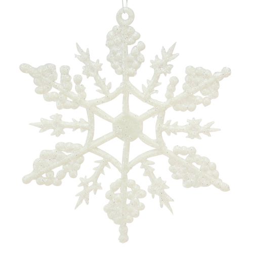 Schneeflocken Deko Weiß Glitzer Eiskristalle 10cm 12 St
