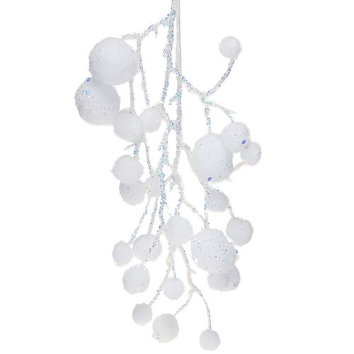 Floristik24 Schneeflocken Deko Zweige zum Hängen Glitzer 30cm 2St