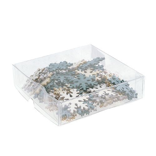 Floristik24 Schneeflocken Ø2-4cm Grau, Weiß 84St