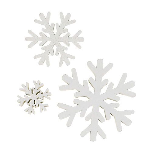 Floristik24 Schneeflocken Weiß mix 3cm - 7cm 48St