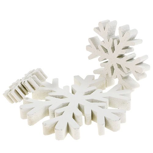 Floristik24 Schneeflocken Weiß mix 3cm - 7cm 48 St