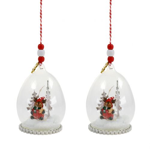 Floristik24 Christbaumhänger Schneekugel 8cm 2St