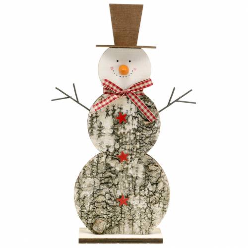 Schneemann Birkenholz H33,5cm