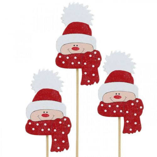 Floristik24 Blumenstecker Winterkind, Gesicht mit Mütze und Schal, Adventsdeko 8×4,3cm 18 St