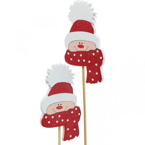 Floristik24 Blumenstecker Winterkind, Gesicht mit Mütze und Schal, Adventsdeko 8×4,3cm 18 St